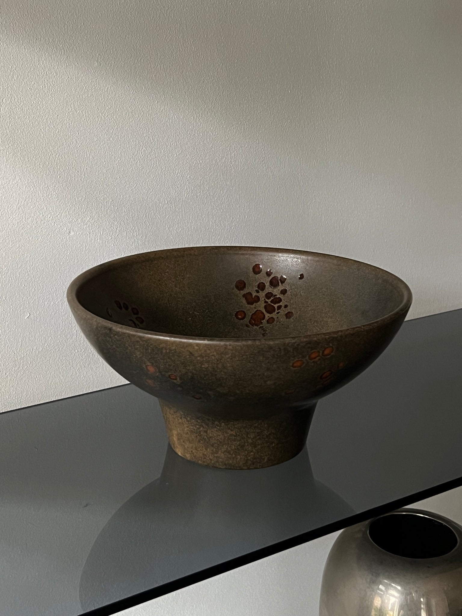 Vintage ceramic pedestal bowl