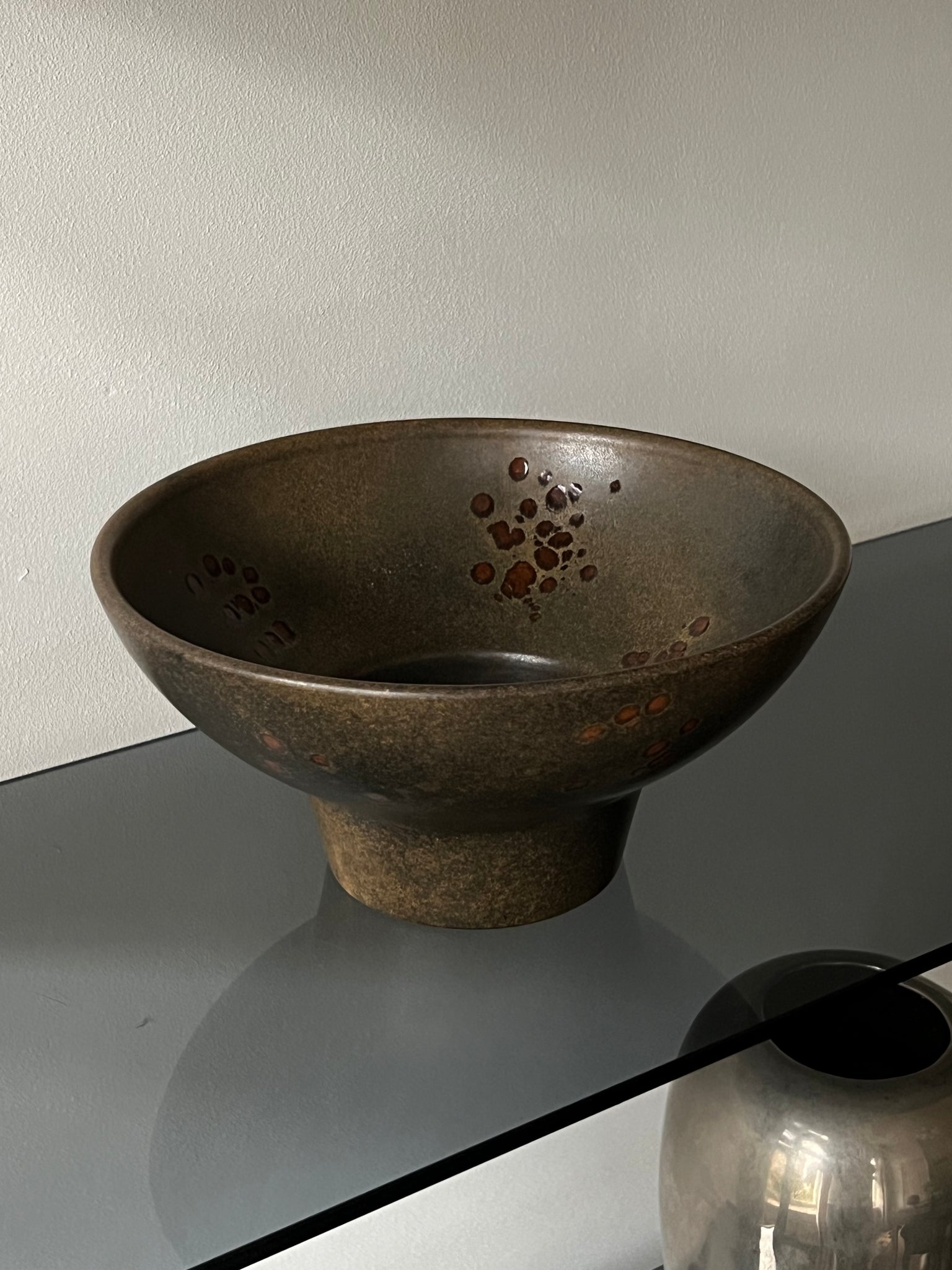 Vintage ceramic pedestal bowl