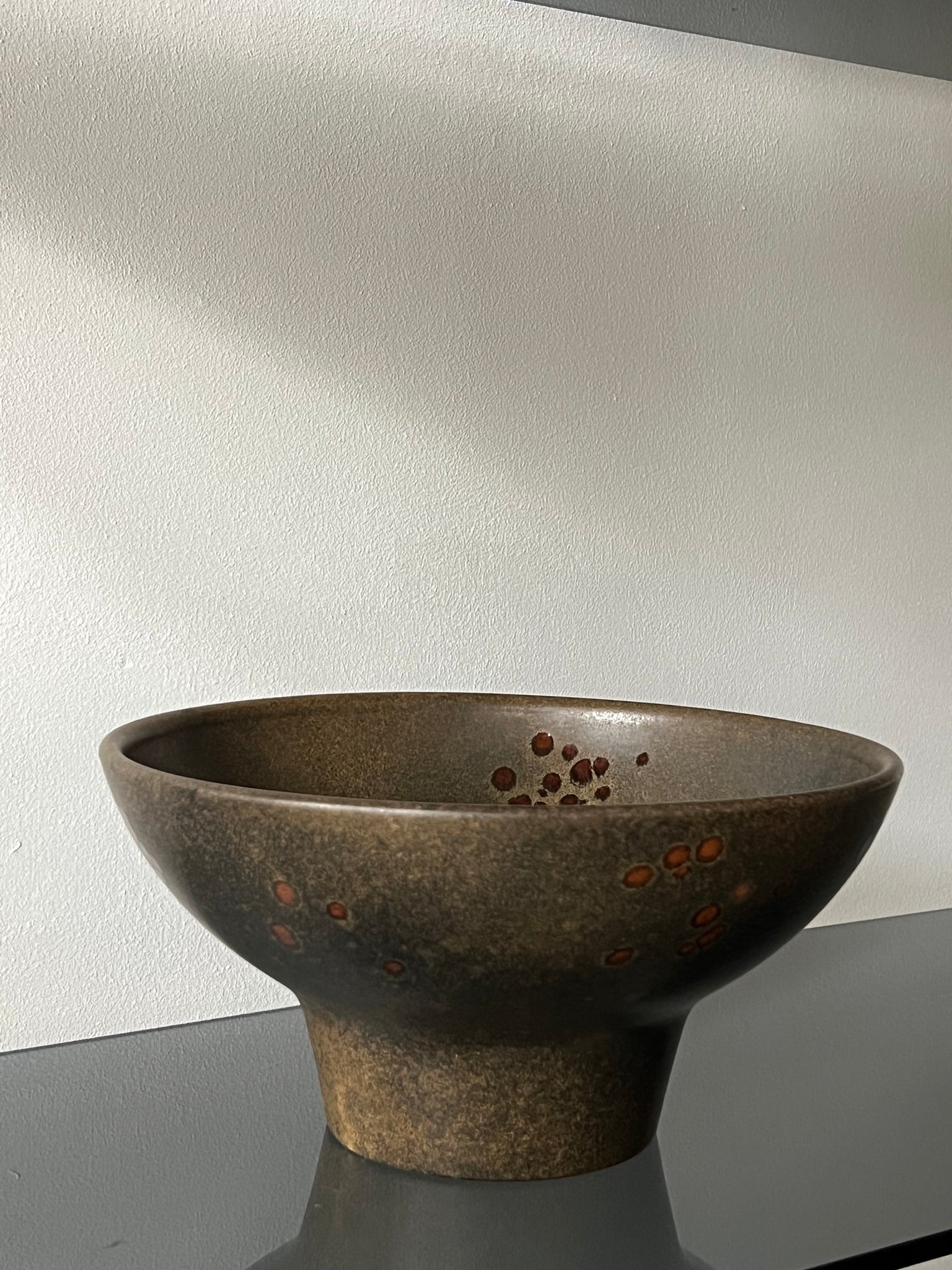 Vintage ceramic pedestal bowl