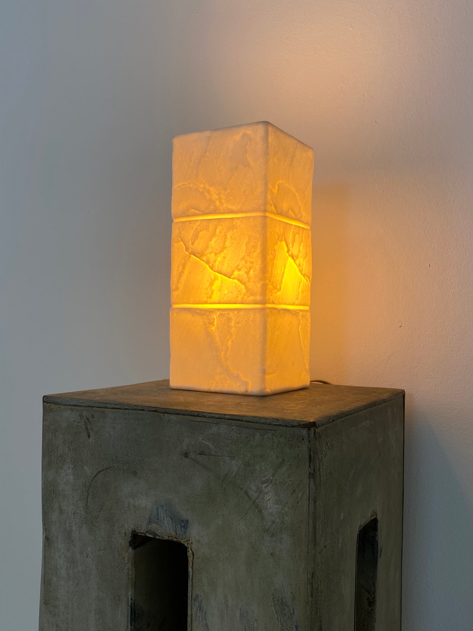 Vintage white ceramic table lamp