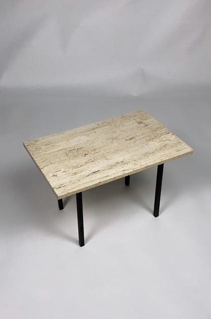 X Vintage travertine side table