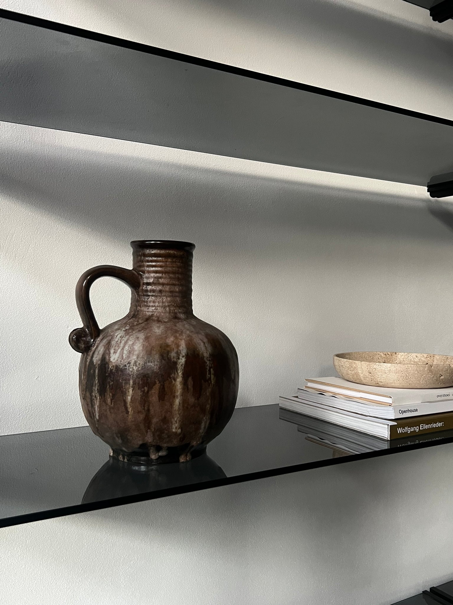 Vintage ceramic vase with handle