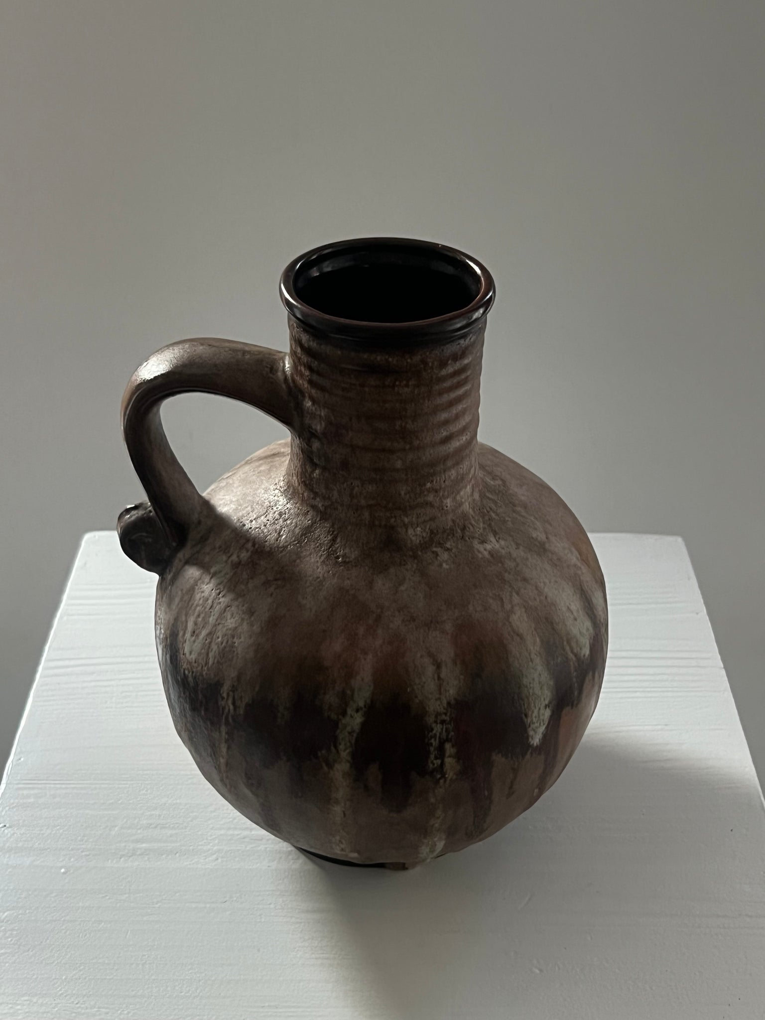 Vintage ceramic vase with handle