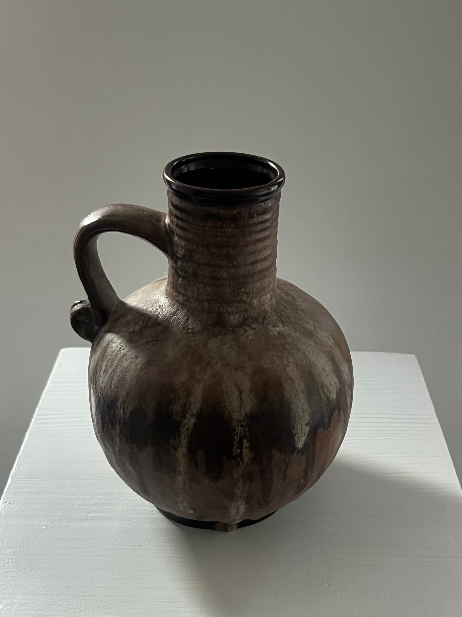 Vintage ceramic vase with handle