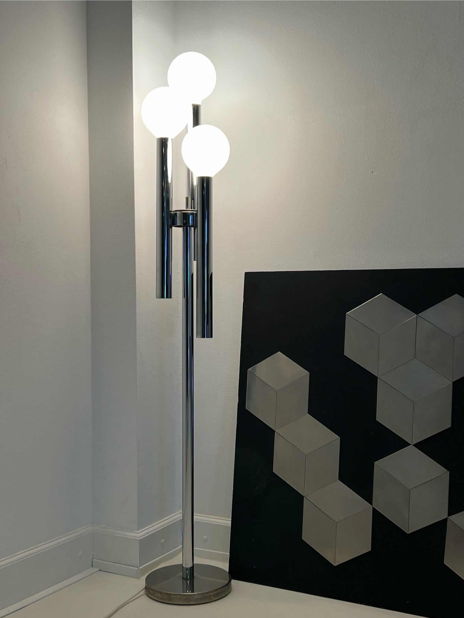 Vintage ruimtetijdperk vloerlamp